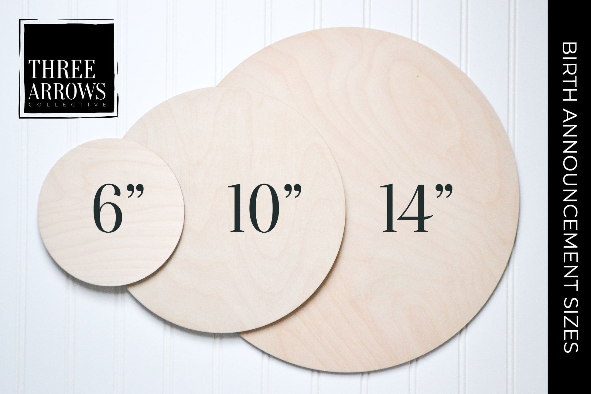 Amelia - Wreath Birth Announcement Wood Sign - AM002