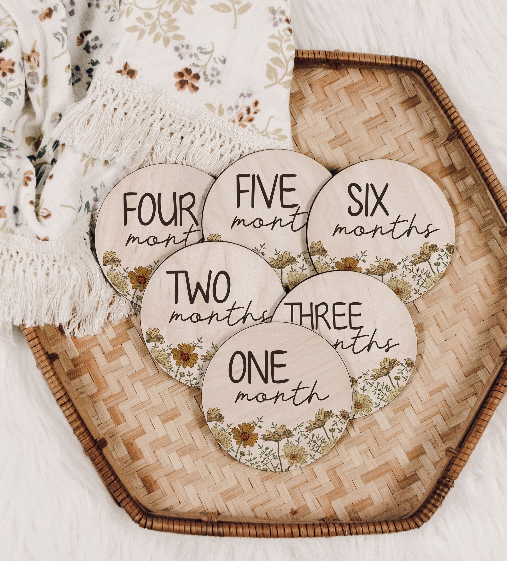 Agnes - Vintage Floral Baby Monthly Milestone Set
